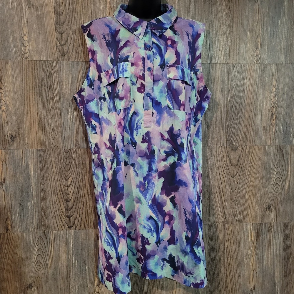 Reel Legends Performance Mariner Dress XL Multi Abstract Fishing Outdoors Active